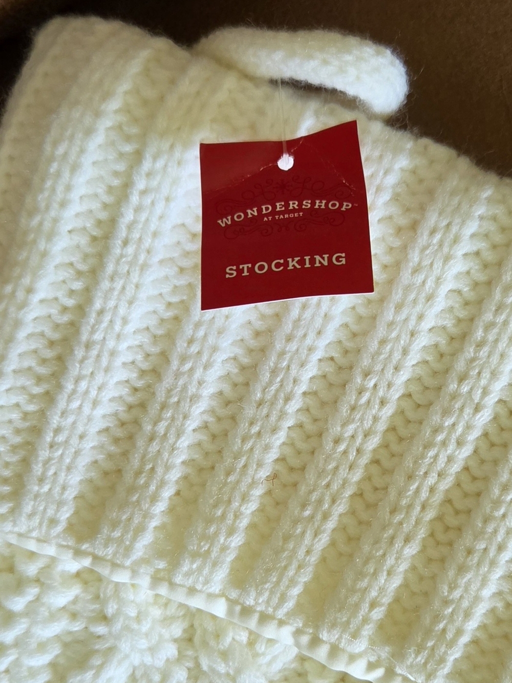 Wondershop Cream Cable Knit Christmas Stocking - Picture 2 of 5